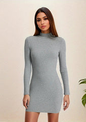 GREY HIGH NECK BODYCON