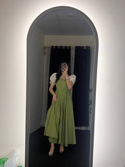 Flair And Feminine Charm In Lime