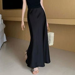 IVORT GLOW SATIN SKIRT