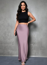Dusty Rose Satin Skirt