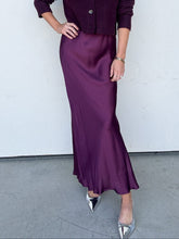 Plum Glace Satin Skirt