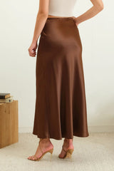 Toasted Pecan Satin Skirt