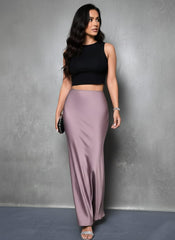 Dusty Rose Satin Skirt