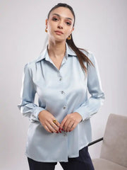 Classic Grey Silk Shirt