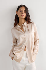 Classic Beige Silk Shirt