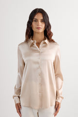 Classic Beige Silk Shirt