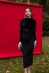 ALESSO BLACK VELVET BODYCON