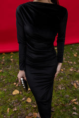 ALESSO BLACK VELVET BODYCON