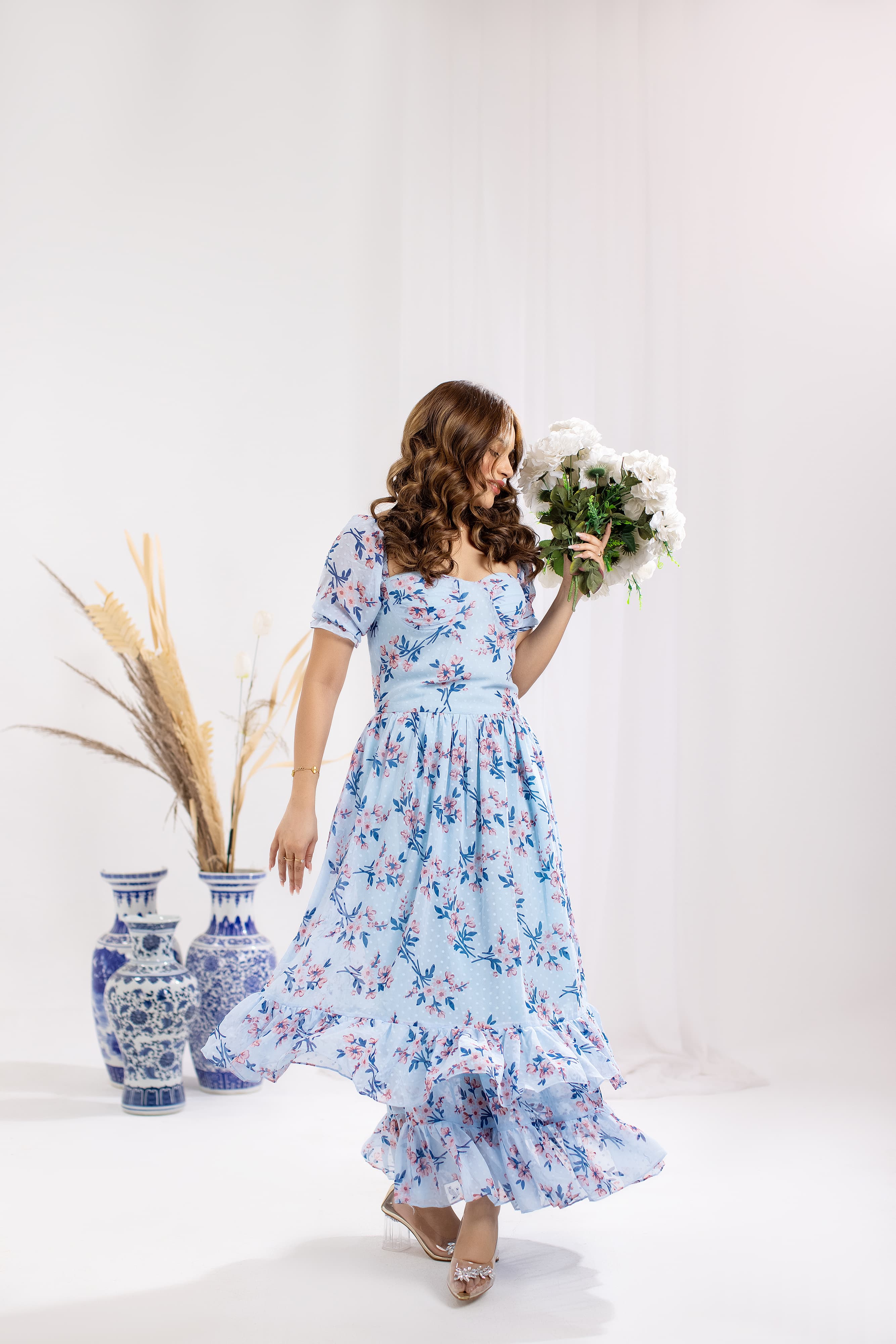 Sky Floral Maxi - Veer Clothing