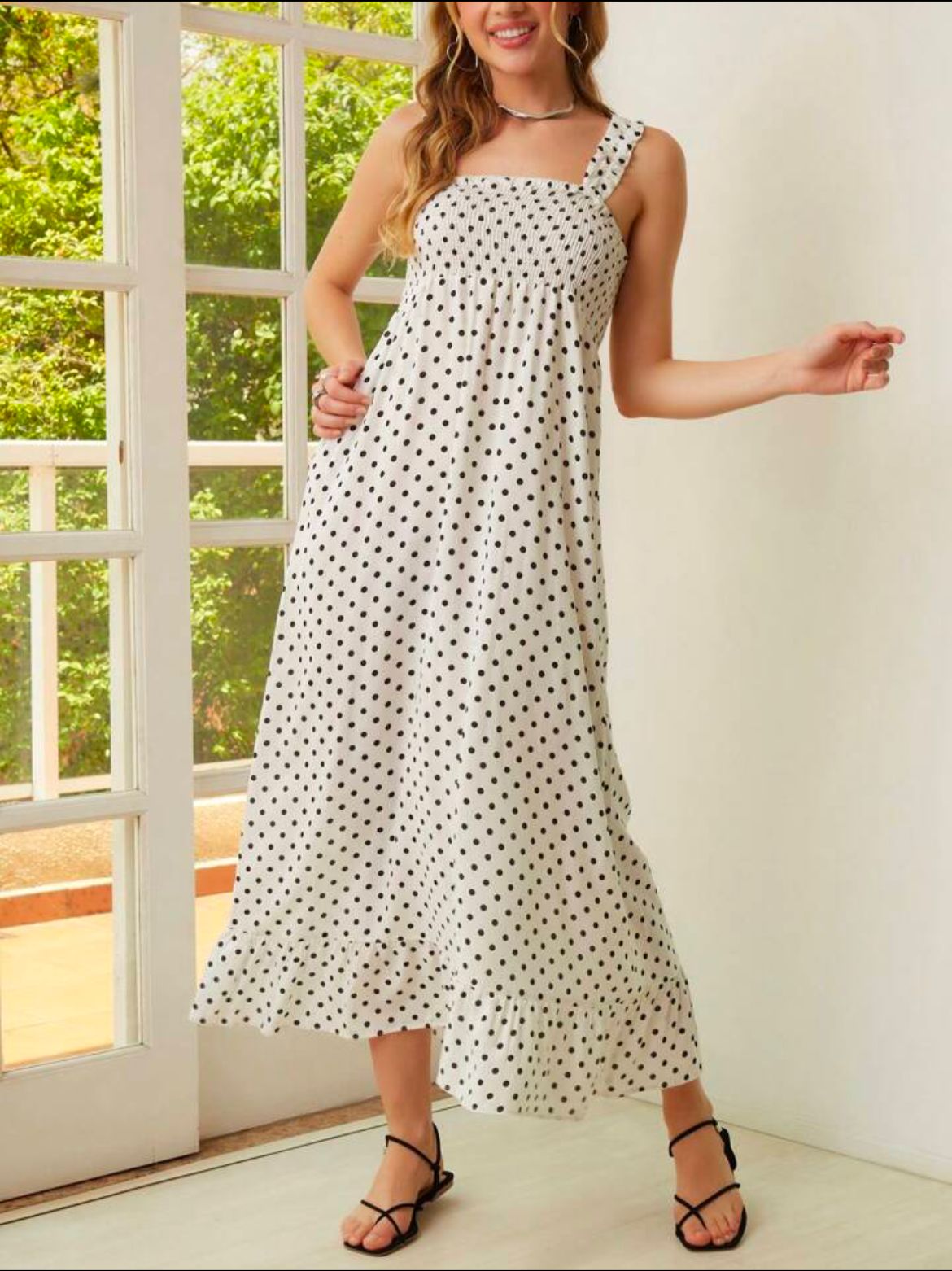 Polka Charm Maxi Dress