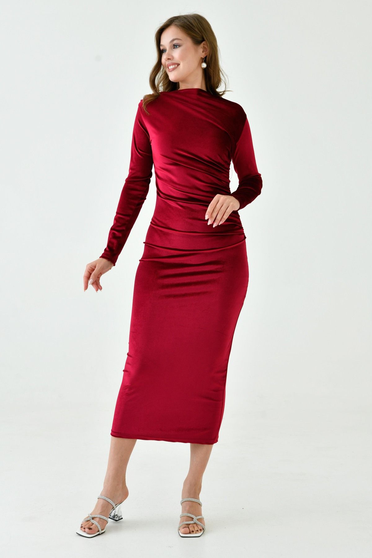 ALESSO RED VELVET BODYCON