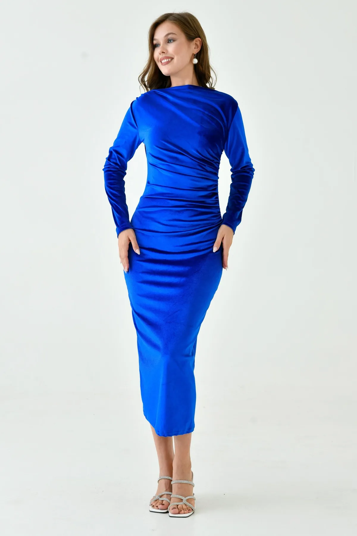 ALESSO BLUE VELVET BODYCON