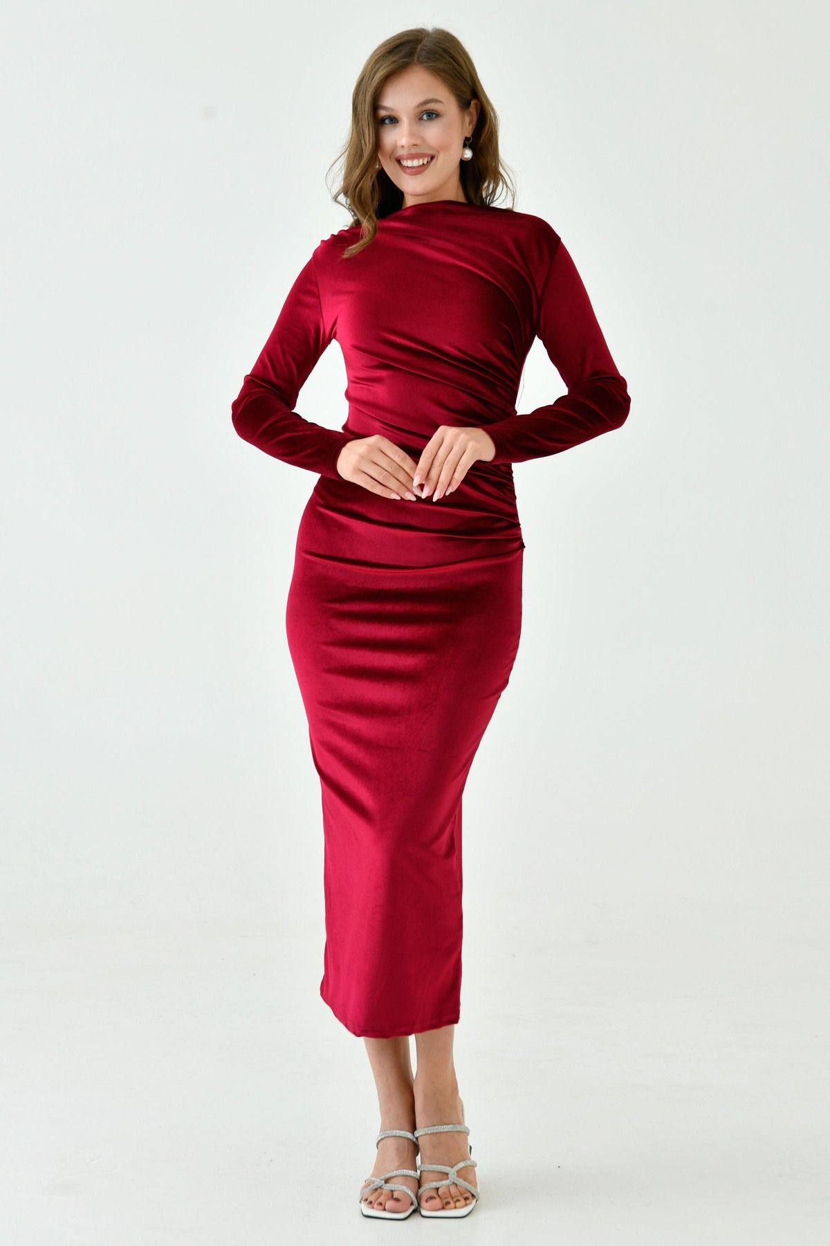 ALESSO RED VELVET BODYCON