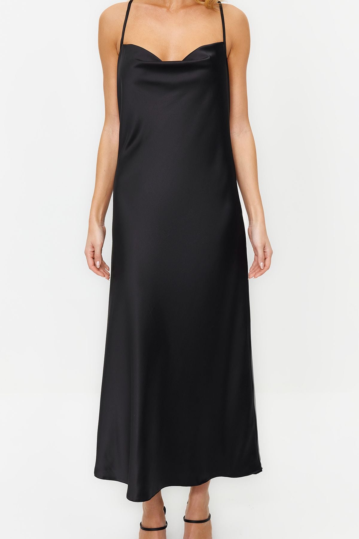 BLACK SILK SEAMLESS BODYCON