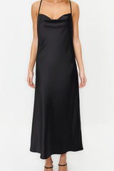 BLACK SILK SEAMLESS BODYCON