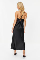 BLACK SILK SEAMLESS BODYCON