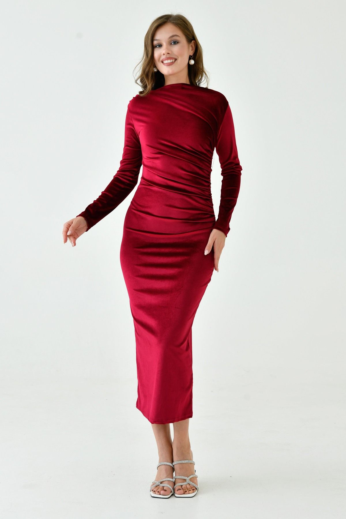 ALESSO RED VELVET BODYCON