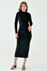 ALESSO BLACK VELVET BODYCON