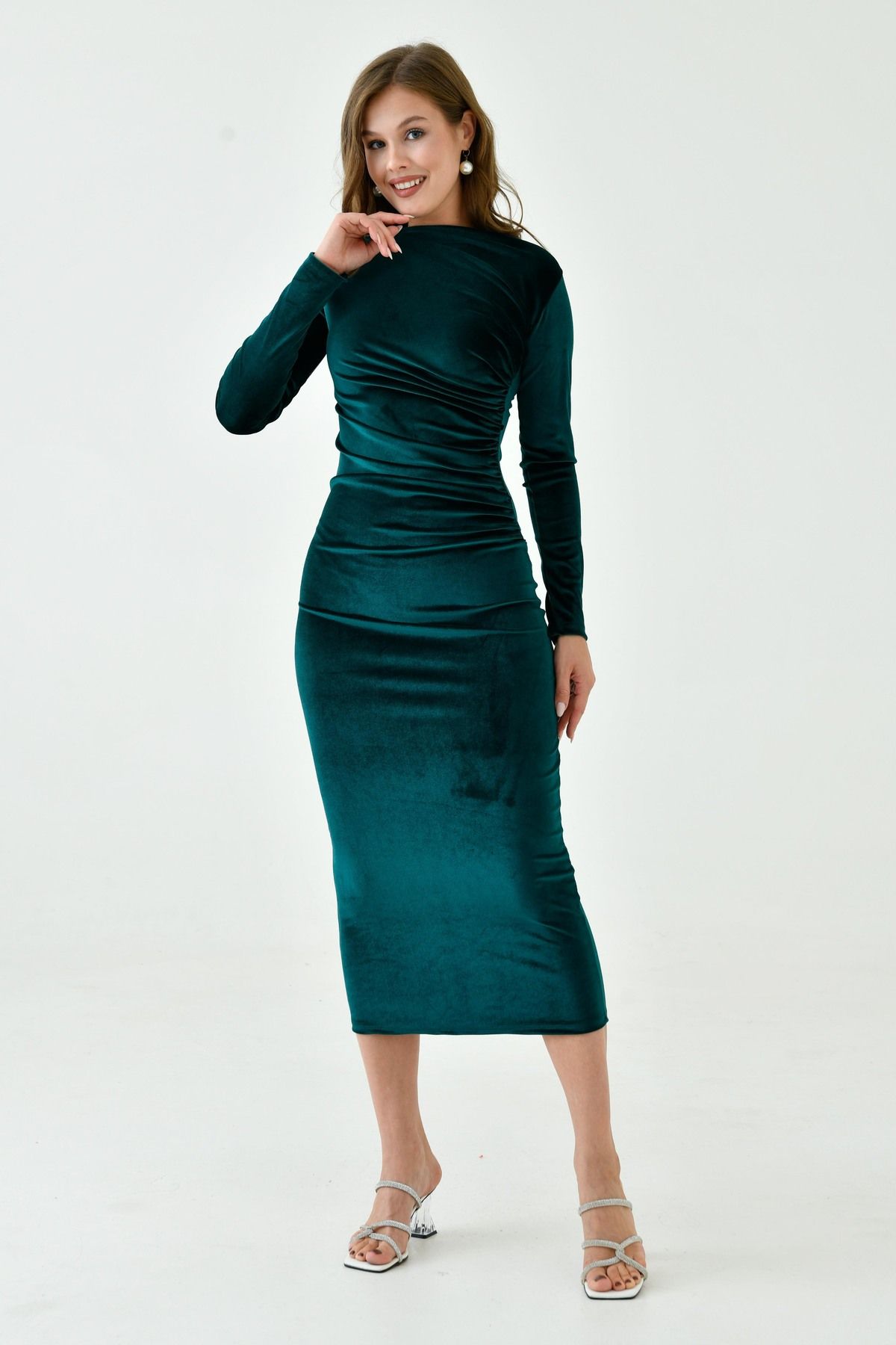 ALESSO GREEN VELVET BODYCON