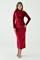 ALESSO RED VELVET BODYCON