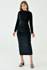 ALESSO BLACK VELVET BODYCON