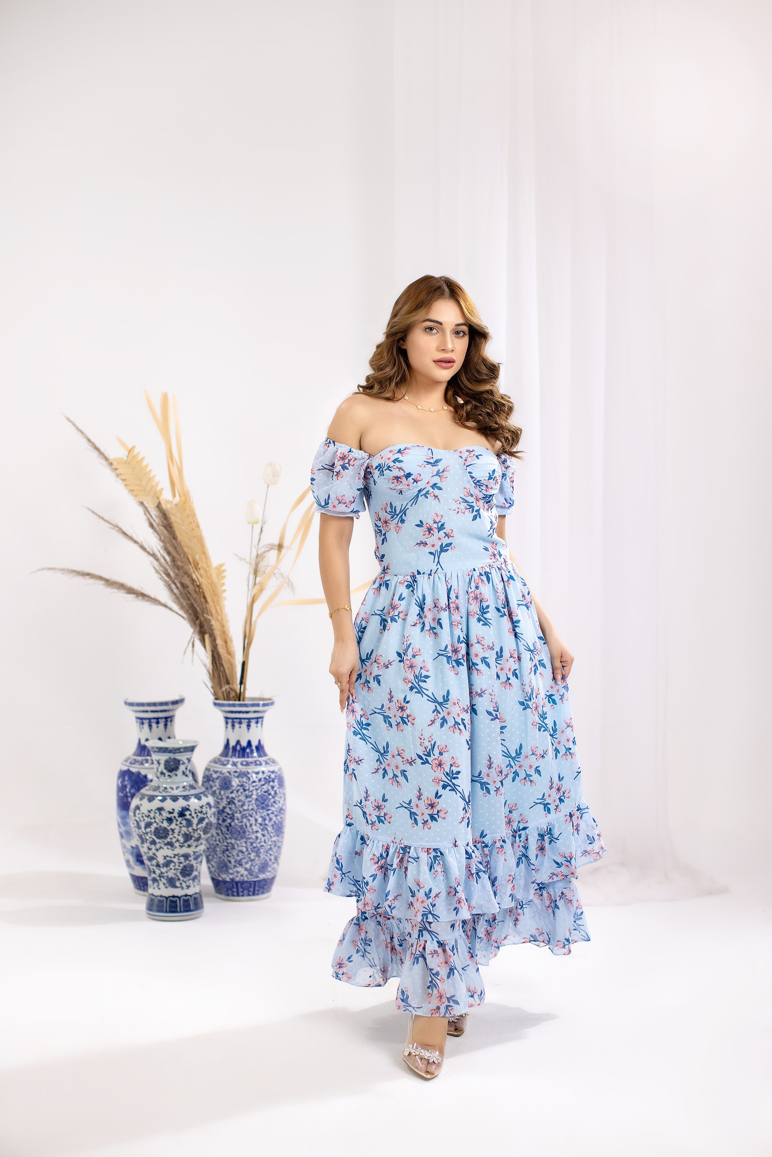 Sky Floral Maxi - Veer Clothing