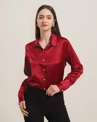 Classic Red Silk Shirt