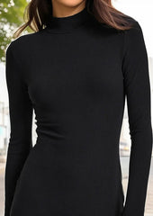 Classic and Cozy Slim-Fit Black Dress