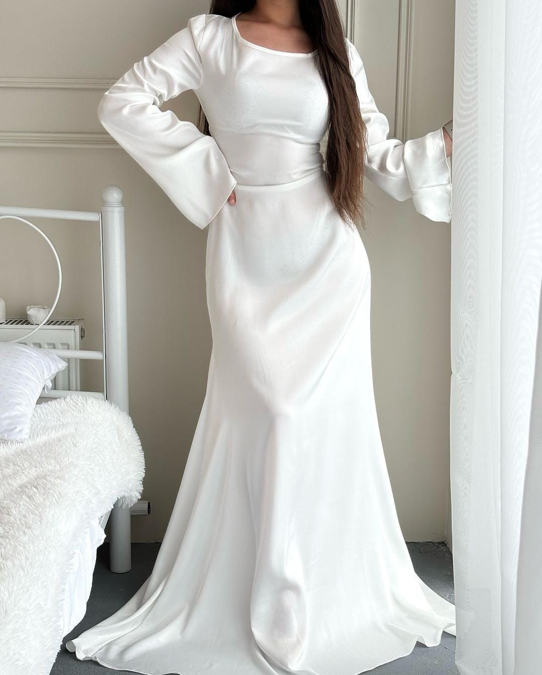 White Luxury Dress - Veer Clothing