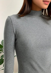 Chic Grey Bodycon Turtleneck Dress