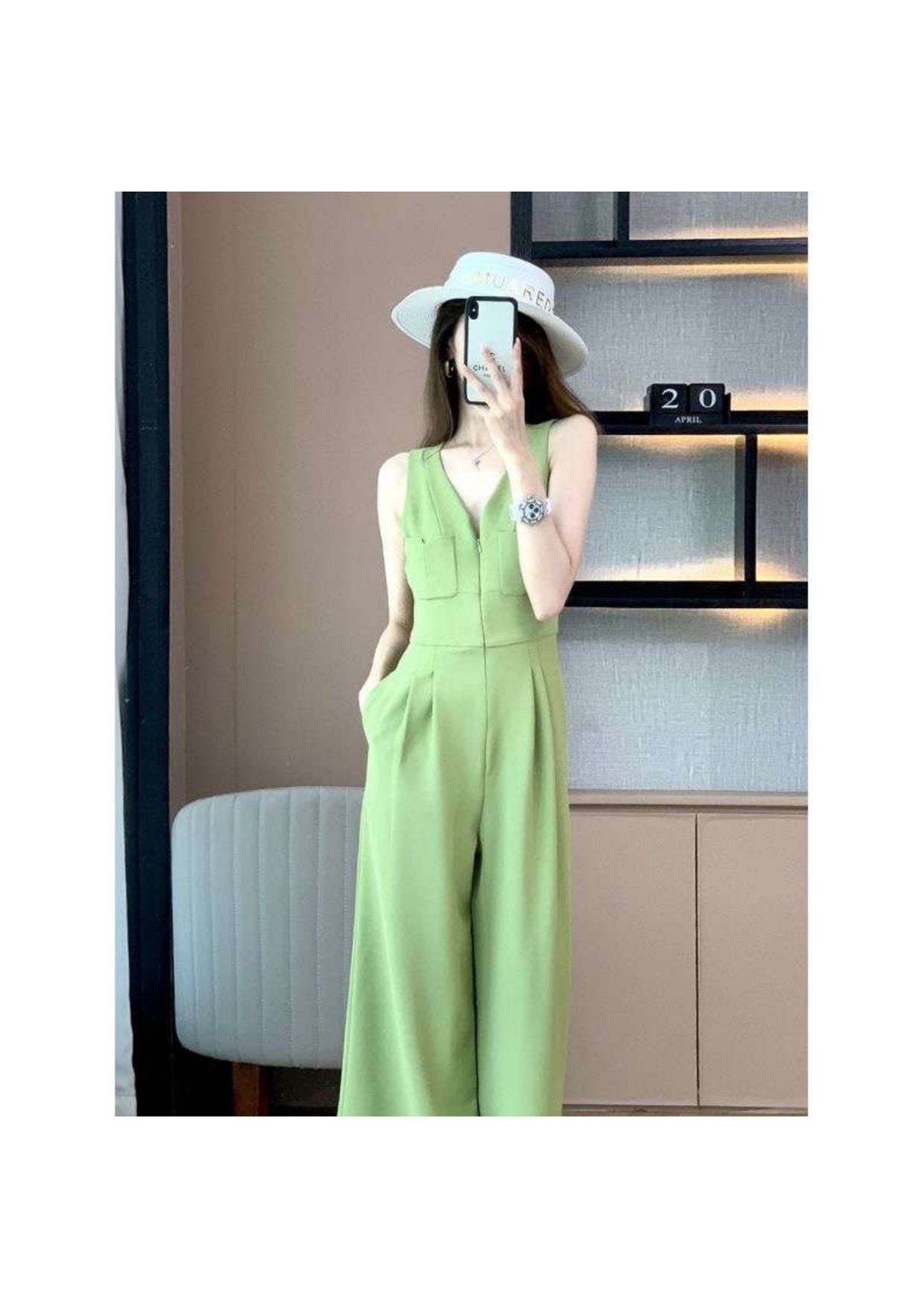 Parrot Green Jumpsuit - Veer Clothing