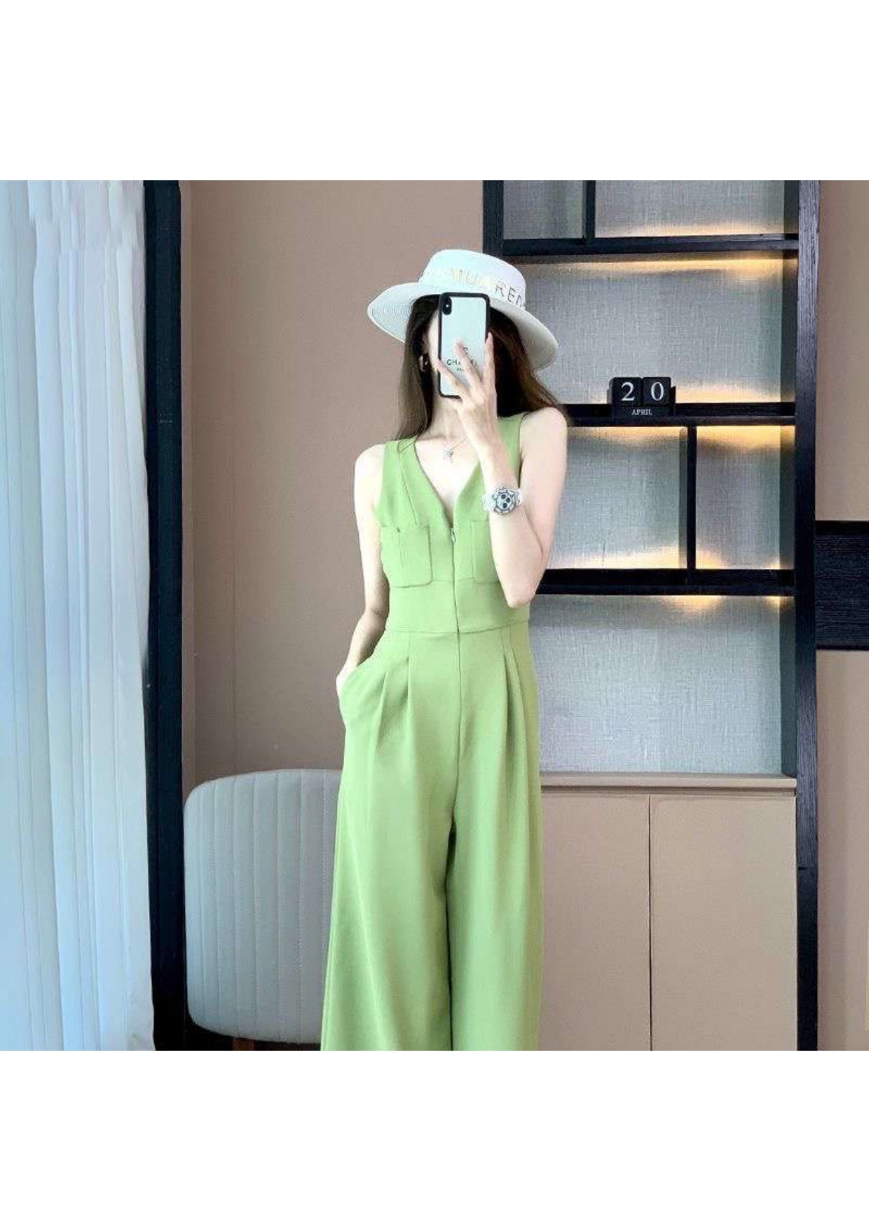 Parrot Green Jumpsuit - Veer Clothing