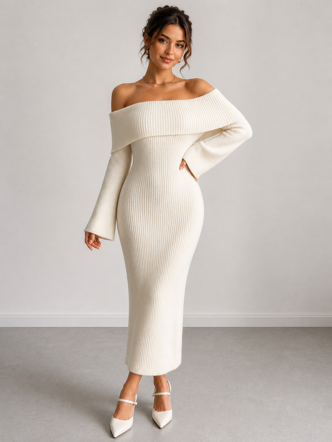 White Bardot Bodycon