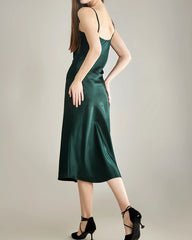ELEGANT GREEN SILK BODYCON