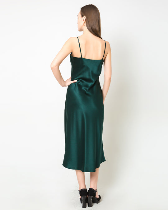 ELEGANT GREEN SILK BODYCON