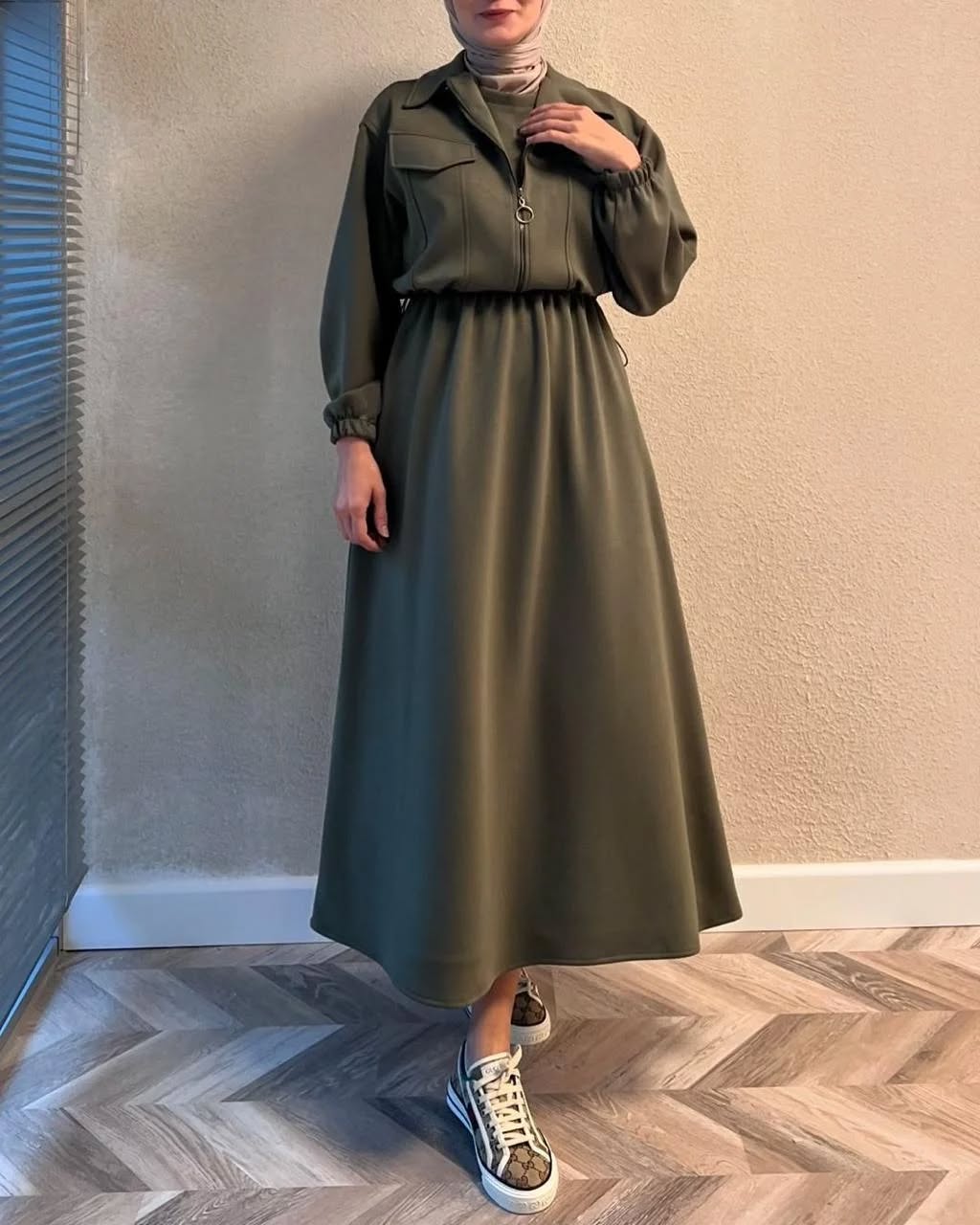 Olive Grace Utility-Style Maxi