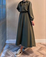 Olive Grace Utility-Style Maxi