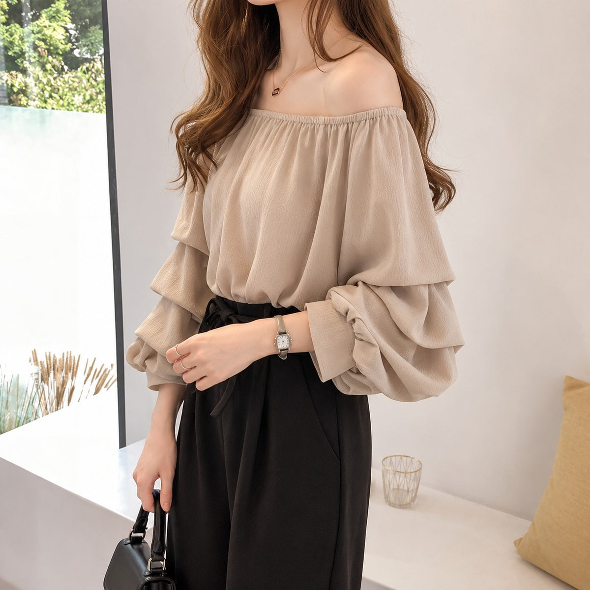 Slash Neck Top