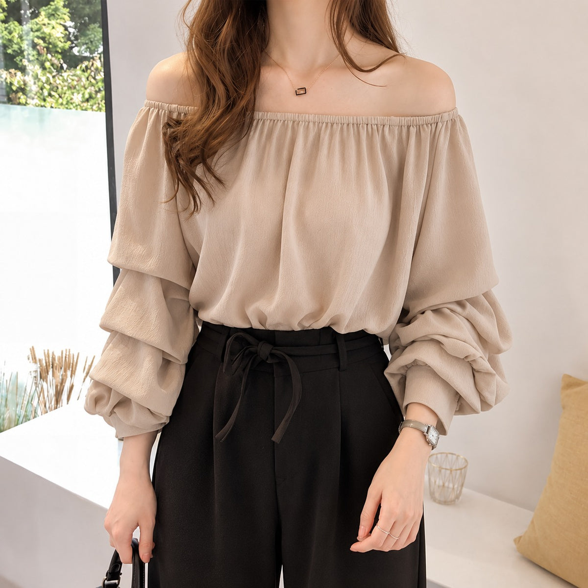 Slash Neck Top