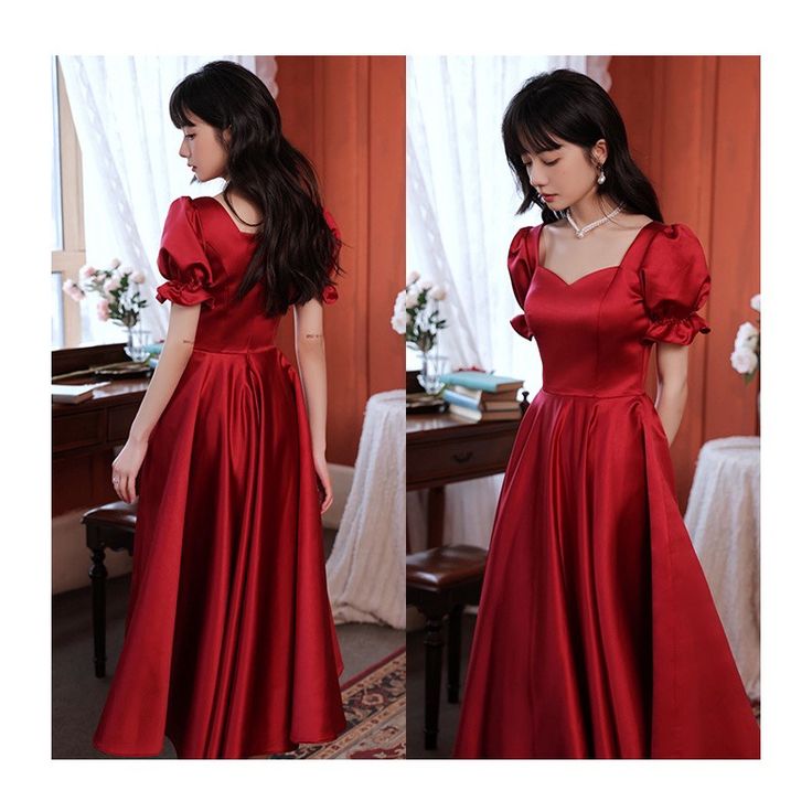 Lustrous Flame Sweetheart Dress