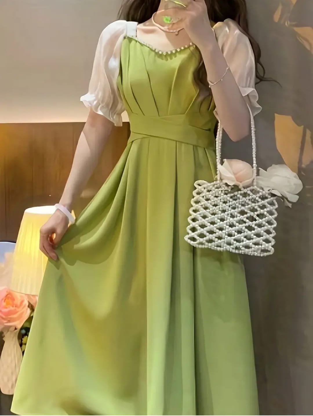 Flair And Feminine Charm In Lime