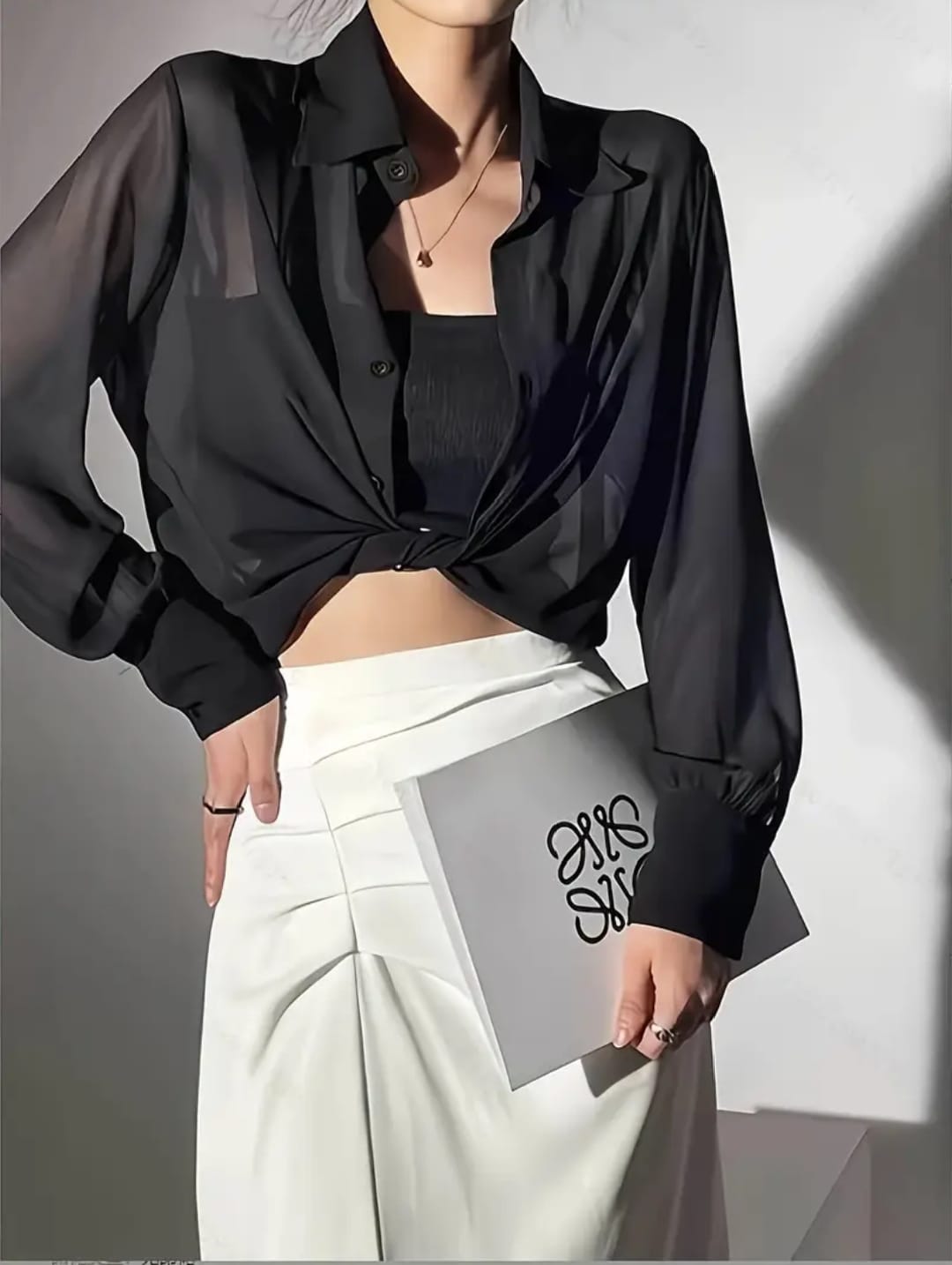 BLACK VEIL BUTTON-UP SHIRT