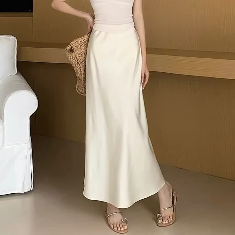 IVORT GLOW SATIN SKIRT
