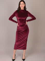 ALESSO PINK VELVET BODYCON