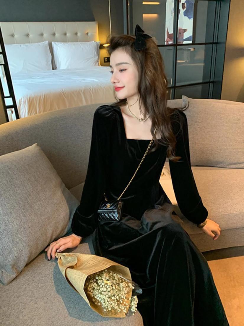 MIDNIGHT VELVET FROCK