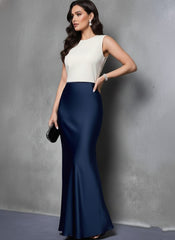 Navy Grace Satin Skirt