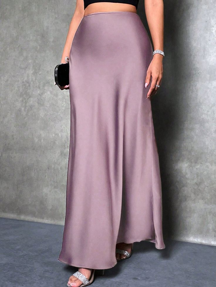 Dusty Rose Satin Skirt