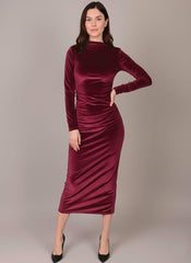 ALESSO PINK VELVET BODYCON