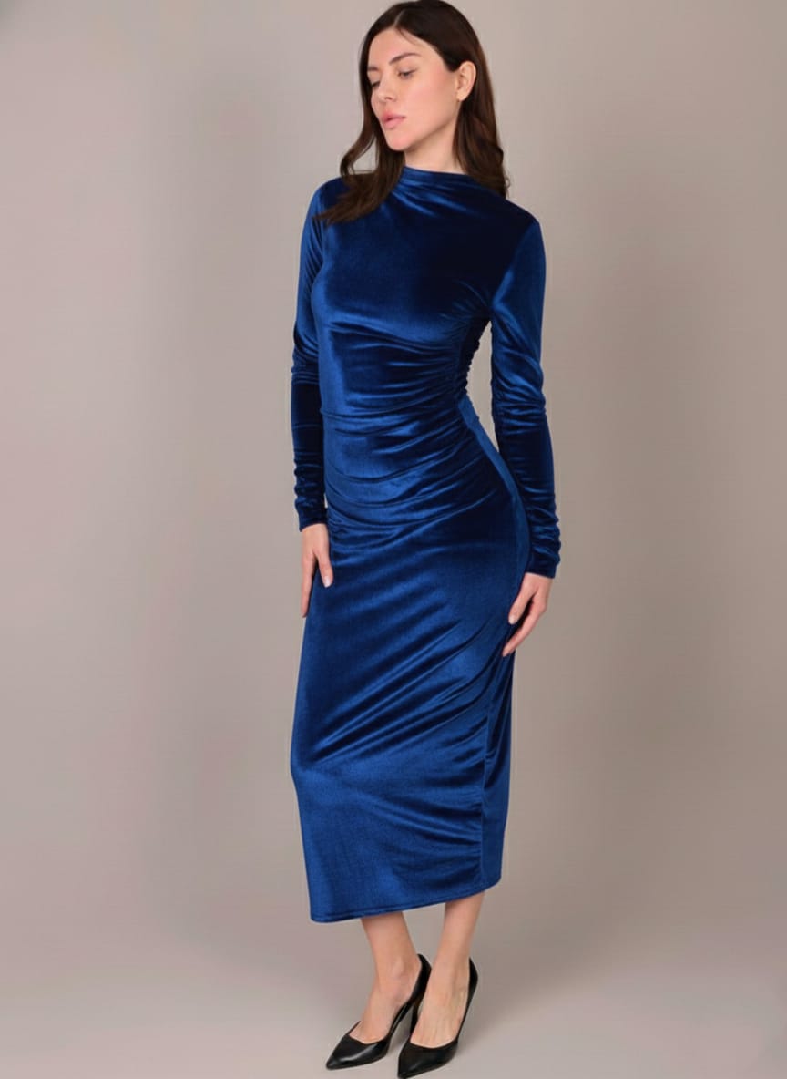 ALESSO BLUE VELVET BODYCON – Veer Clothing