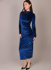 ALESSO BLUE VELVET BODYCON